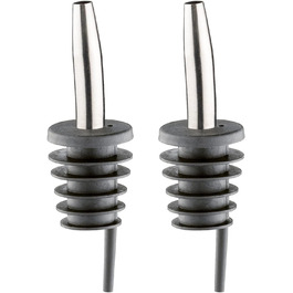 Наливник для пляшок Westmark Inox Eco-Pour, нержавіюча сталь, з кришкою та повітряною трубкою, чорний/хромований, 45372280