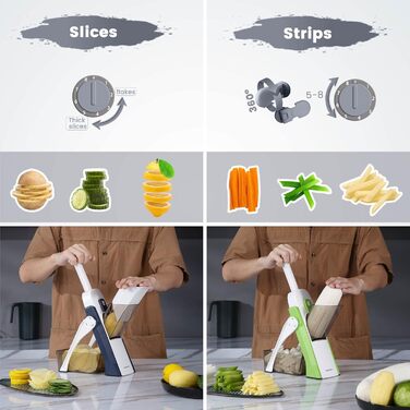 SupMakin Нарізник для овочів, регульований, сірий (Gemüsehobel, Mandoline)