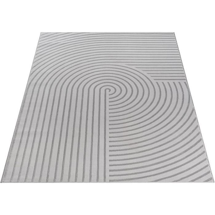 Килим Knight Luxuriöser Wohnzimmerteppich: Елегантний килим для вітальні з коротким м'яким ворсом, 3D-ефект, сірий, 80 x 150 см