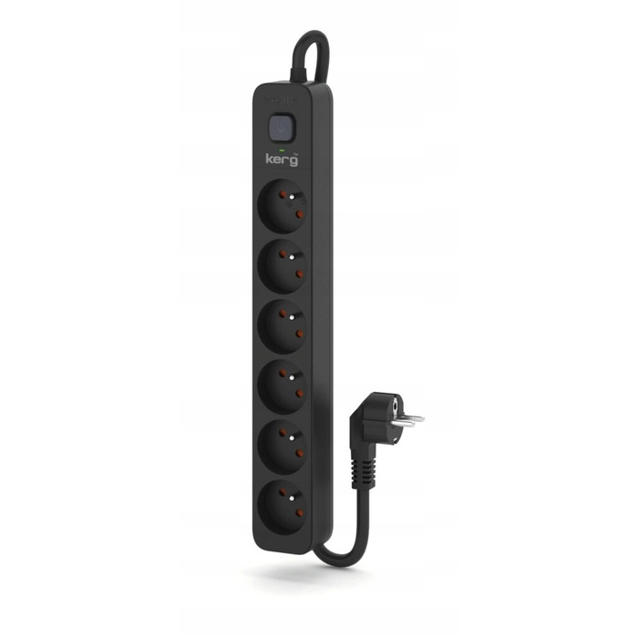 Мережевий фільтр Hsk Data M02521, 6 гнізд, 5 м, чорний
