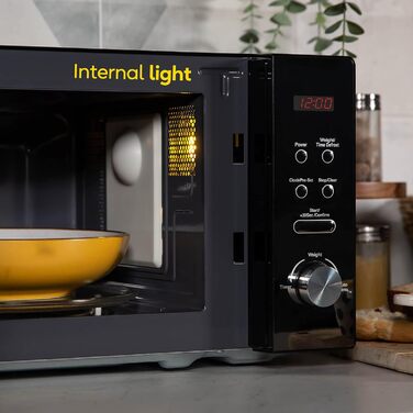 Мікрохвильова піч Russell Hobbs RHMM701B, 17 л, 700 Вт, чорна, з 5 рівнями потужності, таймером, функцією розморожування та легкою очисткою