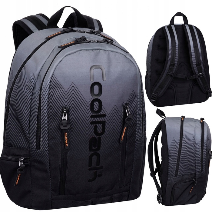 Шкільний рюкзак CoolPack багатокомパートментний, чорний, 27 л, з відділенням для ноутбука