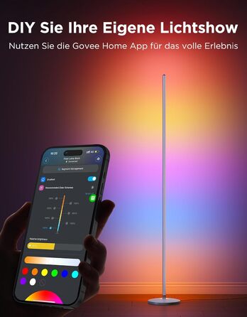 Govee LED-лампа RGBIC для дому, з Wi-Fi, димування, сумісна з Alexa та Google Assistant, 16 мільйонів кольорів, 58 режимів, музичний режим, DIY для ігор та сну (срібна, 1 шт.)