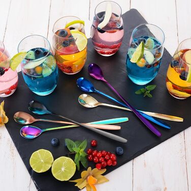 Ложка для Еспресо та Латте Макіато Gräwe з нержавіючої сталі, довга, для кави, десертів та айс-ті, придатна для миття в посудомийній машині, кольори (різнокольорові)