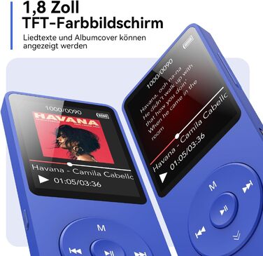 MP3 плеєр AGPTEK 32GB Bluetooth 5.3, 1.8