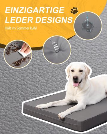 Favodormir Orthopedic Dog Bed, Dog Cushion, Extra Large (XXL) for Large Dogs, with Washable, Removable Cover, Outdoor Dog Mat, Dog Basket, Dog Mattress for Large Dogs, 119x73x9cm Dark Grey