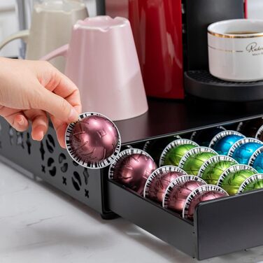 Організатор для капсул Nespresso Vertuo: металевий стійка на 50 капсул, чорний