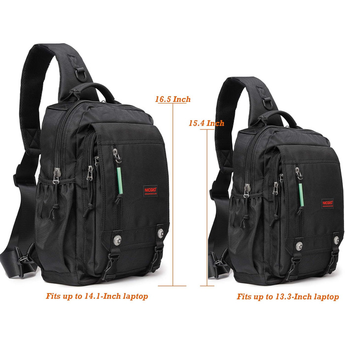 Сумка Nicgid на плече/перехресна, рюкзак для ноутбука 13.3''/14.1'', армійний зелений