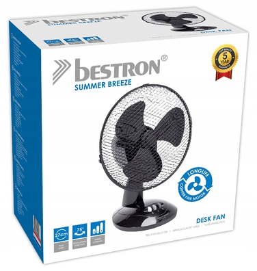 Настільний вентилятор BESTRON DDF27Z, 27 см, 30 Вт, чорний