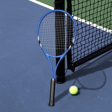 Beginner Tennis Racquet Set for 2 Players - Pre-Strung 27 Inch Adult Racquets with Balls, Overgrips & Carry Bag
