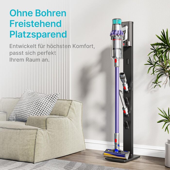 Підставка для пилососів Dyson з 4 гачками та 4 полицями, сумісна з серіями Gen5, V15, V12, V11, V10, V8, V7 та V6, без свердління, для зберігання пилососа та аксесуарів