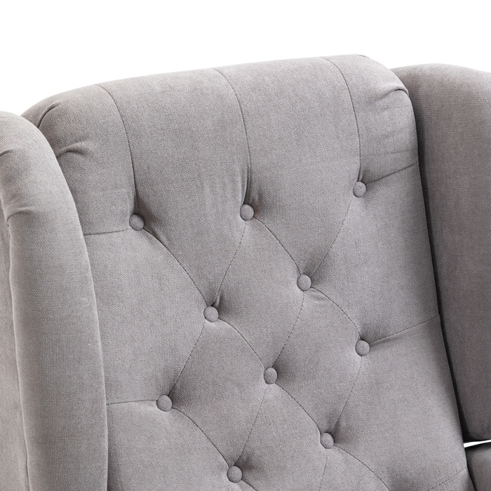 HOMCOM Armchair with High Backrest, Weight Capacity up to 160kg, Single Armchair for Living Room, Comfortable Wingback Chair, Grey