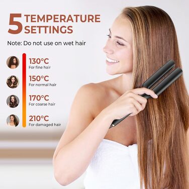 UKLISS Випрямляч для волосся з LED-дисплеєм, нагрівальний гребінець, захист від опіків, швидкий нагрів за 30 секунд
