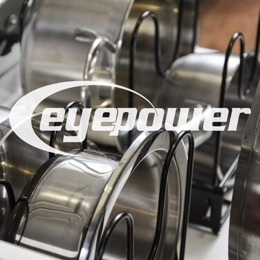 Стелаж для кришок та сковорідок EYEPOWER зі сталі, 5 полиць, 38x21x25 см, чорний