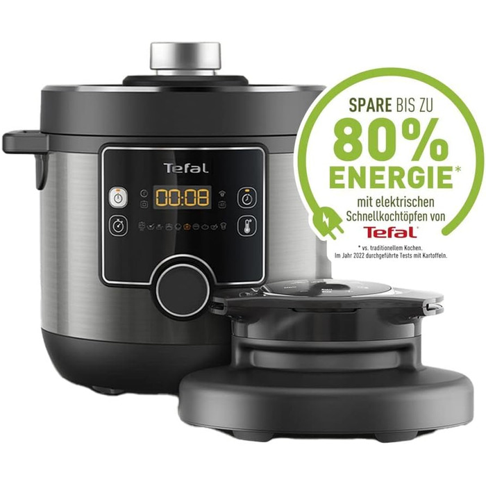 Tefal CY7788 Turbo Cuisine & Fry Multicooker | Pressure Cooker & Air Fryer | 14 Automatic Cooking Programs | Extra Crisp Lid | Versatile | 7.6 L Capacity | Includes Recipe Booklet & Cuisine & Fry Recipe App - 7.6L Multicooker