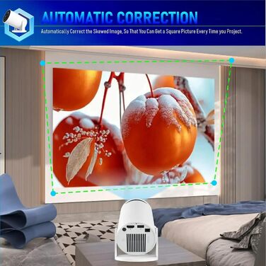 Проектор Mini Beamer 4K Smart Heimkino з Android 11, Wi-Fi 6, Bluetooth 5.4, автотрапецеїдна корекція, 180° поворот, 130-дюймовий екран для Phone/PC/Lap (Білий)