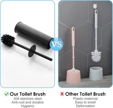 BGL 304 Stainless Steel Toilet Brush Holder - Long Design, Black Finish