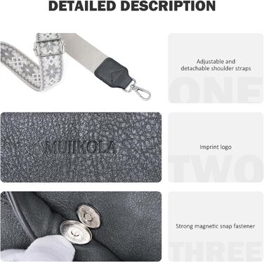 Сумка жіноча через плече MUIIKOLA кросбоді, екошкіра, регульований ремінець, темно-сіра (C-dunkelgrau)