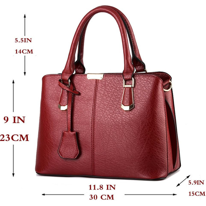 Сумка жіноча шкіряна (екошкіра) велика шопер на плече та ручки Burgundy Damen