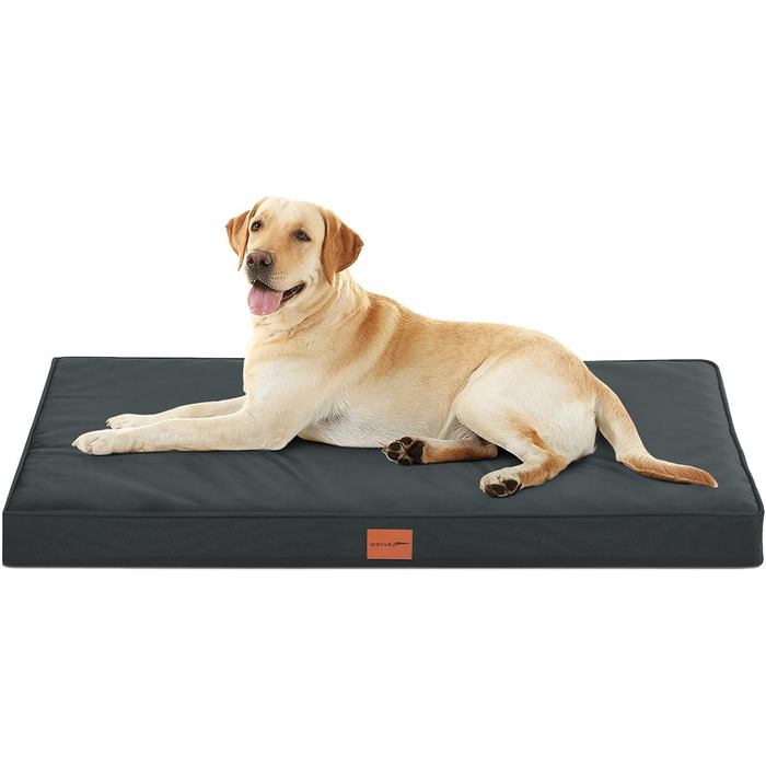 Orthopedic Dog Bed, Dog Sofa with Egg Crate Foam for Large Dogs, 112 x 81 cm, Removable and Washable, Non-Slip Bottom, Grey