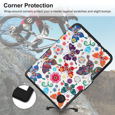 Чохол-книжка HGWALP Slim Shell для Tolino Shine 5/Shine Color/Shine 4 та Kobo Clara Colour/Clara BW/Clara 2E eReaders, з авто-ввімкненням/вимкненням (Butterfly)