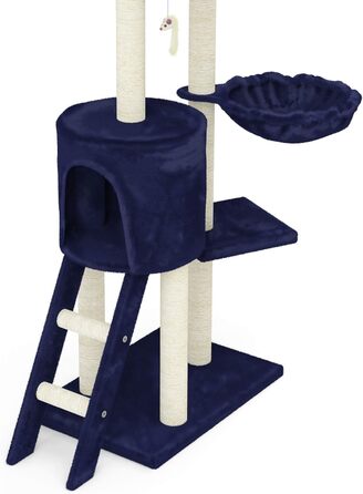 Дерев'яний кігтечка для котів Beltom® Kratzbaum 140 см, блакитний. Ігровий комплекс для котів, кігтеточка, ігровий центр