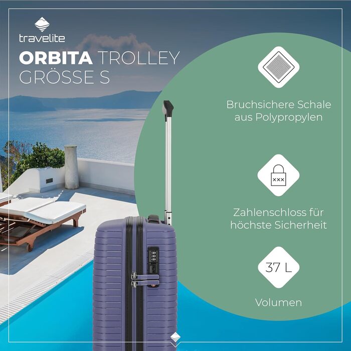 Чемодан Travelite ORBITA середній, розширюваний, 67 см, 68-78 літрів, 4 колеса, TSA-замок, турквіс