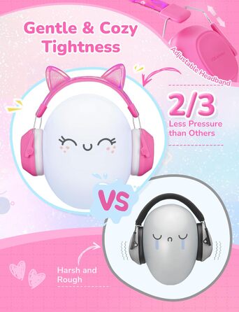 iClever навушники з шумозаглушенням для дітей (рожеві, з котячими вушками) C-rosa Katzenohren