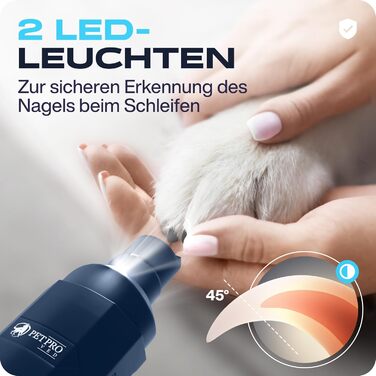 Електричний точилка для собачих кігтів з LED-підсвіткою, Navy