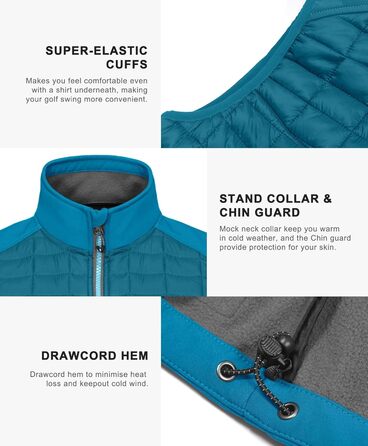 Жіноча тепла куртка Little Donkey Andy Leichte Puffer Wete для активного відпочинку: походи, біг, повсякденне носіння (XS, яскраво-блакитний)