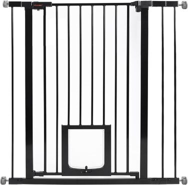 Дитяче ворота UBRAVOO для дверей та сходів, 100 см, безпечне захисне ворота для дітей та домашніх тварин, автоматичне закривання, трикратне блокування, висока модель, ширина 76-97 см, білий колір