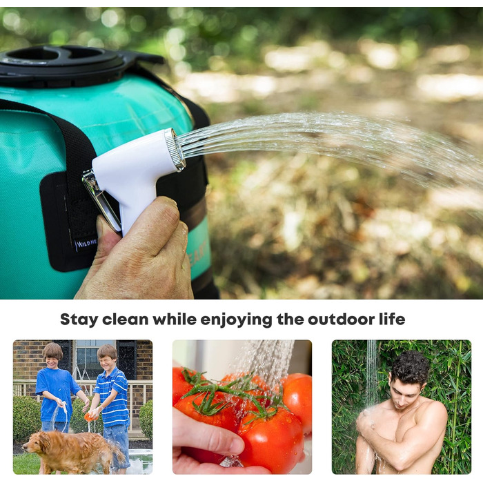 WILD HEAT Camping Shower 12L 22L Portable Shower for Camping with Foot Pump and Shower Bag Backpack