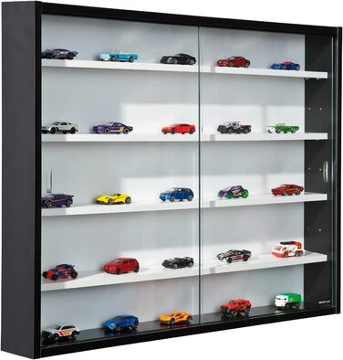 Inter Link - Collector's Cabinets - Hanging Display Cabinet - Wall Shelf - Glass Cabinet - Wall Display Cabinet - Hanging Shelf - Showcase - MDF - Black/White (80x60x9.5 cm) Collecty Black Black, White