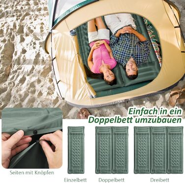 Каремат самонадувний Camping 2025, 12 см, з помпою та подушкою, міцний, ультралегкий для туризму, пляжу