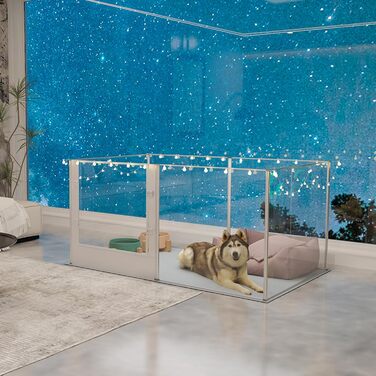 Кія для собак BingoPaw: вольєр для цуценят та собак, 8-секційний, 60 см, XXL, з дверцятами та водовідштовхувальним дном (163 x 102 x 80 см)