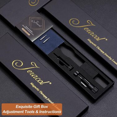 Браслет на магніті для чоловіків, титанової сталі, з магнітами 3500 Гаусс, регульований, з інструментом для зняття та подарунковою коробкою