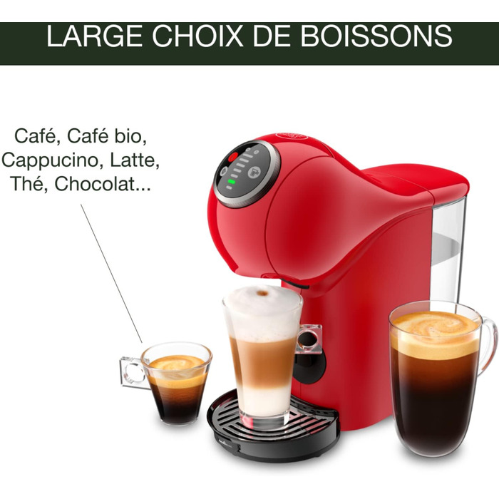 Кавова машина капсульна NESCAFÉ DOLCE GUSTO GENIO S PLUS KRUPS, автоматична, червона