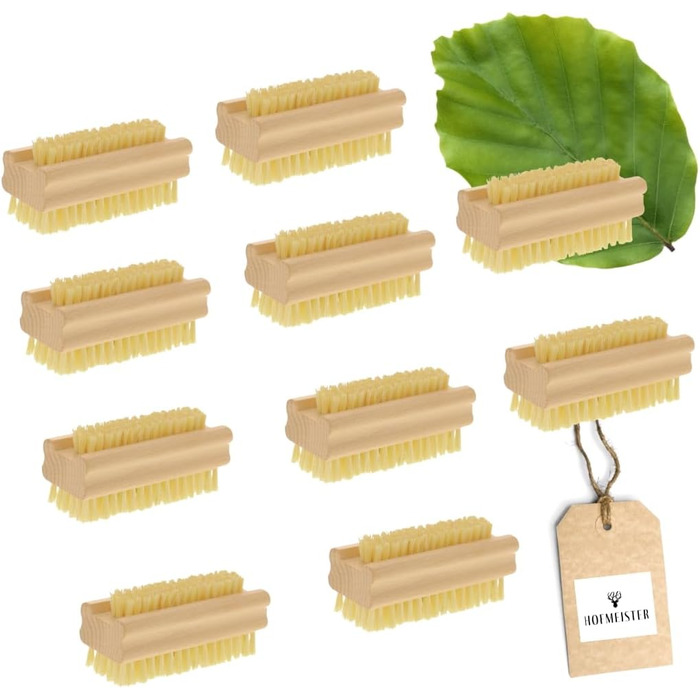 HOFMEISTER® Bath Brush with soft natural bristles, made of pear wood, 44 cm length, Made in Germany (Nail brush, 10)