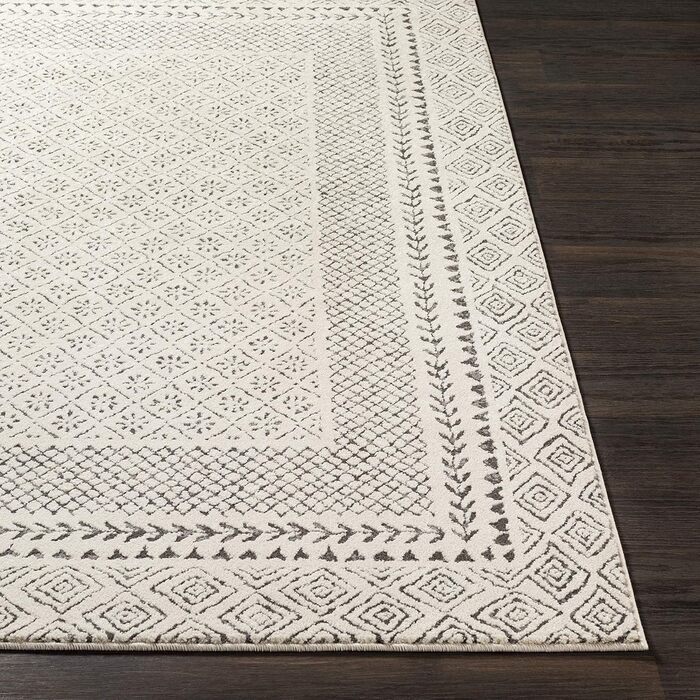 Surya Bahar Rug Bedroom, Living Room, Dining Room, Hallway - Modern Boho Geometric Pattern - Soft Scandinavian Living Room Rug Oriental - Carpet 160x220cm Large Beige Beige and Anthracite 160 x 220 cm (Rectangular)