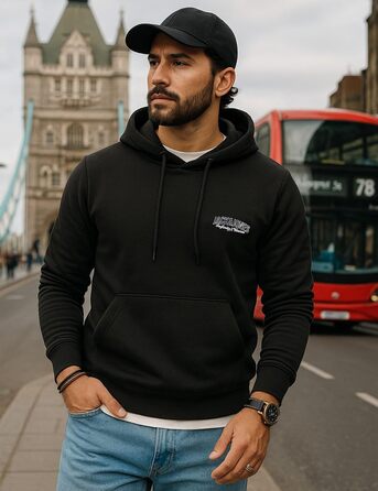 Чоловічий світшот з капюшоном JACK & JONE, чорний, розмір M