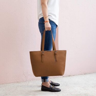 Сумка жіноча David Jones Shopper - велика сумка-шопер з екошкіри для офісу, університету, покупок, подорожей. Cognac Braun