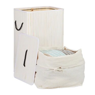 Relaxdays Bamboo Laundry Basket Rectangular