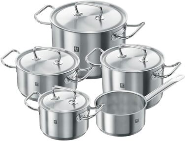 Набір каструль Zwilling Twin Classic з нержавіючої сталі, 5 предметів, індукційні, з 4 кришками
