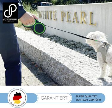 Рулетка для собак DOMOPRIMA, 3 розміри (S, M, L), 4 кольори (сірий, блакитний, зелений, рожевий) з відбиваючим ремінком. Зелена рулетка, розмір L