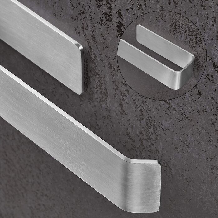 Тримач для рушників на липучці без свердління, сріблястого кольору, 25 см, для ванної кімнати