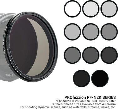 Графільтр PROfezzion Variable ND Filter: регульований нейтральний фільтр для об'єктивів Sigma, Nikon, Fujifilm (77mm)