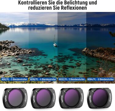 Набір фільтрів NEEWER CPL ND для DJI Osmo Pocket 3: CPL, ND16, ND64, ND256, з магнітним кріпленням, комплект з 14 фільтрів та 2 серветками
