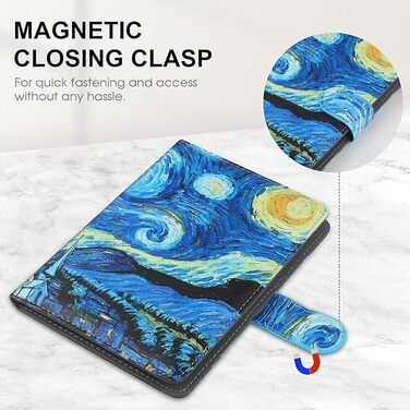 Чохол для електронних читалок 6.8-7 дюймів: Kindle, Kobo, Pocketbook, Tolino, Sony. Шкіряний чохол-підставка з принтом 