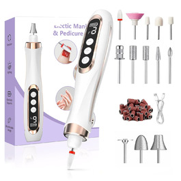 Електричний набір для манікюру та педикюру Nagelfräser 15 в 1: фрезер, набір для гелевих нігтів, 20000 об/хв, 9 швидкостей (білий)