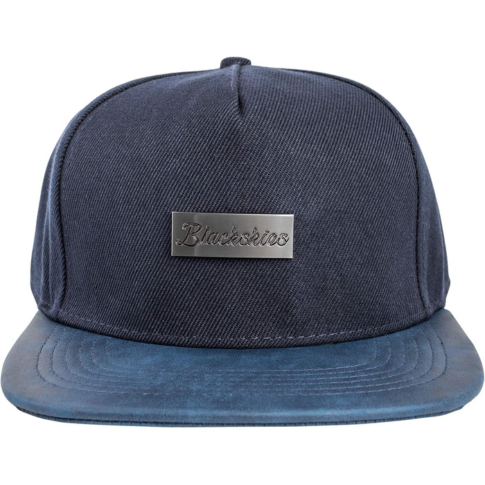 Кепка бейсболка Blackskies® Vanguard Snapback з замком, вельвет, штучна шкіра, унісекс, для чоловіків та жінок, Navyblau (темно-синій)